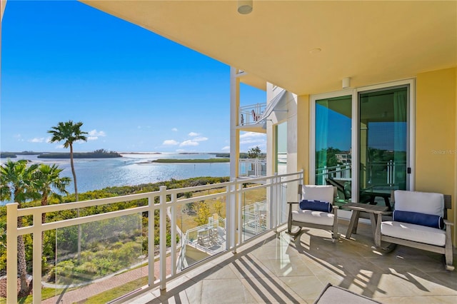 balcony with a water view