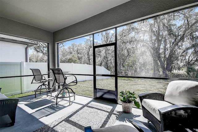 view of sunroom