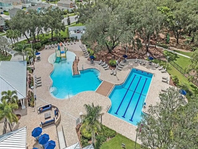 view of pool with a patio area