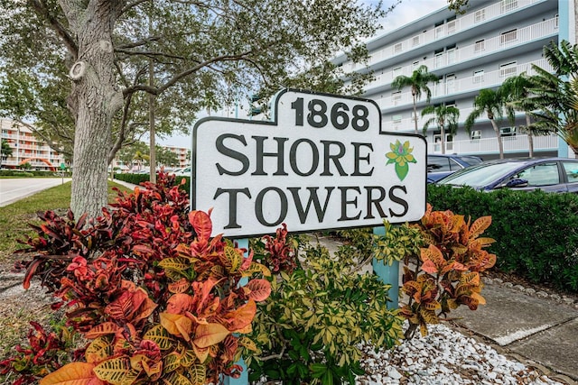 view of community sign