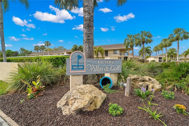 view of community sign