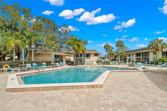 view of pool featuring a patio area