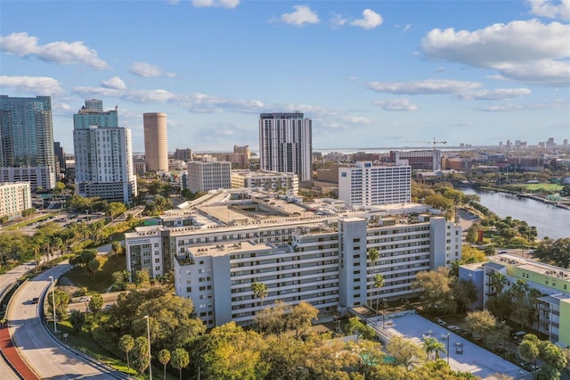 property's view of city with a water view