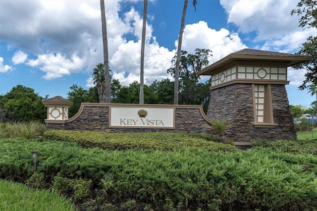 view of community sign