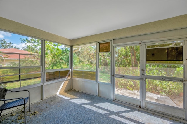 view of unfurnished sunroom