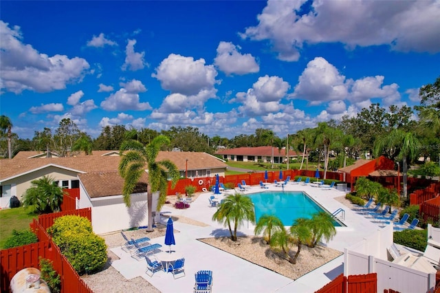 view of pool with a patio