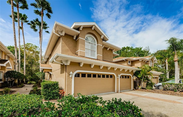 view of front of house with a garage