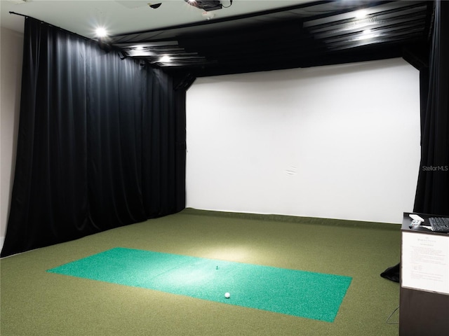 interior space featuring golf simulator