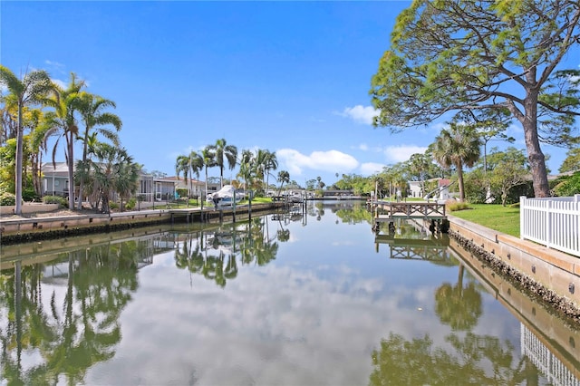 exterior space featuring a boat dock