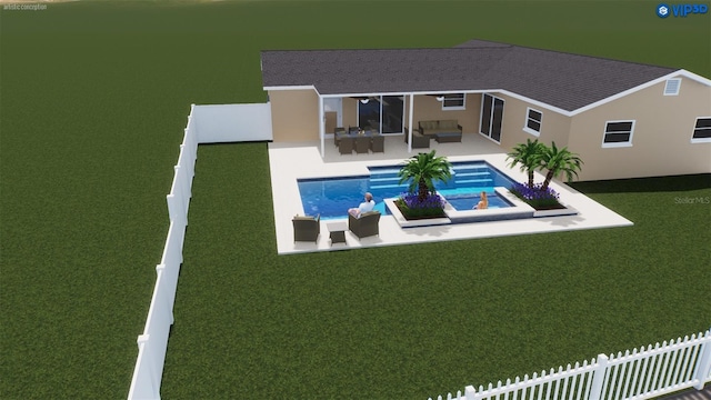 exterior space with a patio and a yard