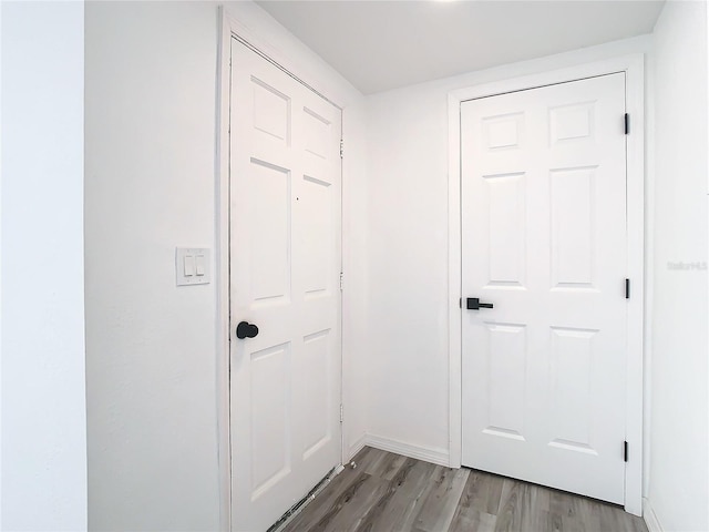 hall featuring hardwood / wood-style floors