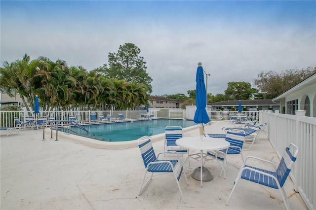 view of pool with a patio area