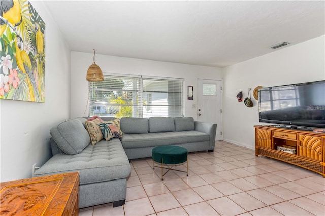 view of tiled living room