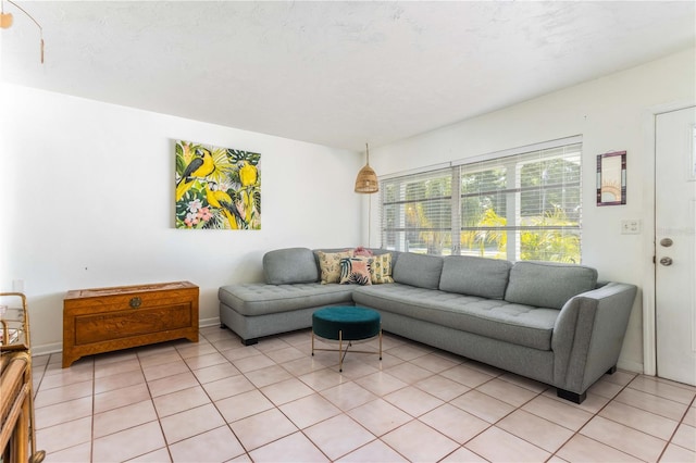 view of tiled living room