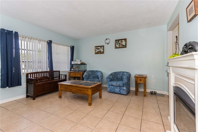 view of tiled living room