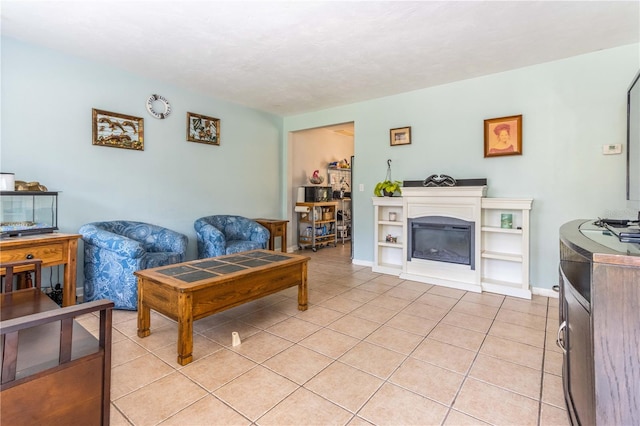 view of tiled living room