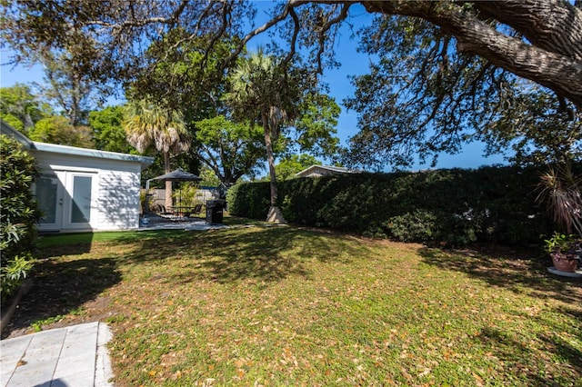 view of yard featuring a patio