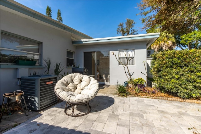 view of patio featuring central AC