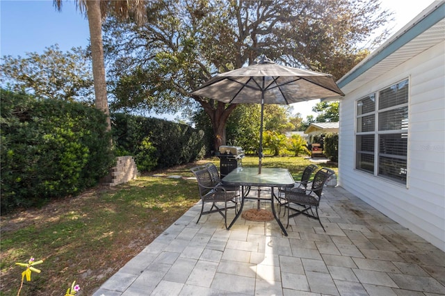 view of patio featuring grilling area