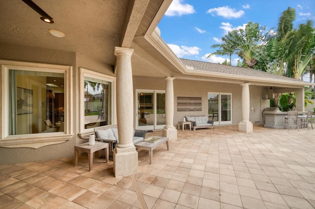 view of patio with area for grilling