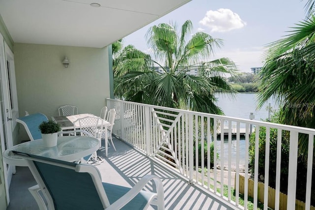 balcony with a water view