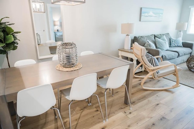 dining area featuring light hardwood / wood-style floors