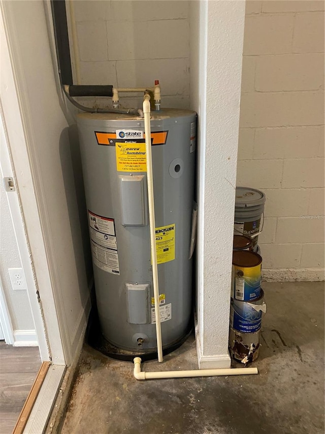 utilities featuring electric water heater