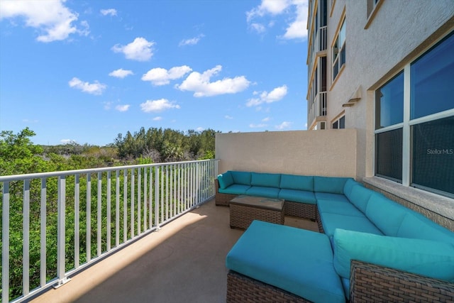 balcony featuring an outdoor living space