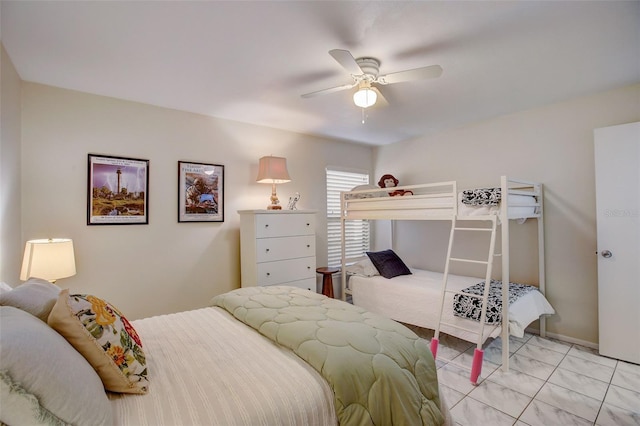 bedroom with a ceiling fan