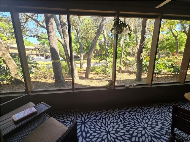 unfurnished sunroom featuring a wealth of natural light