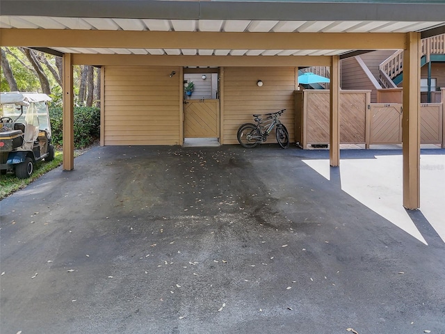 view of garage