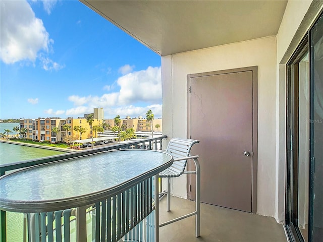 balcony with a water view