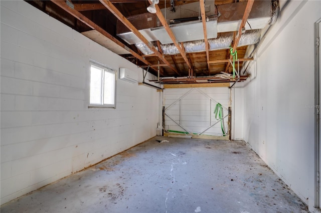 garage with a wall mounted AC