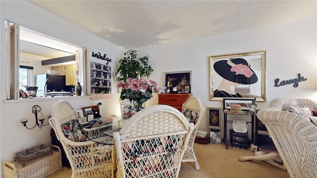 2205 Belleair Rd Unit A13, Clearwater, FL 33764 - dining space featuring carpet flooring and a textured ceiling
