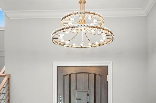 interior details with a notable chandelier