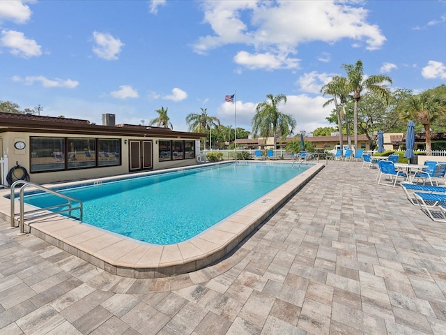 view of pool featuring a patio area