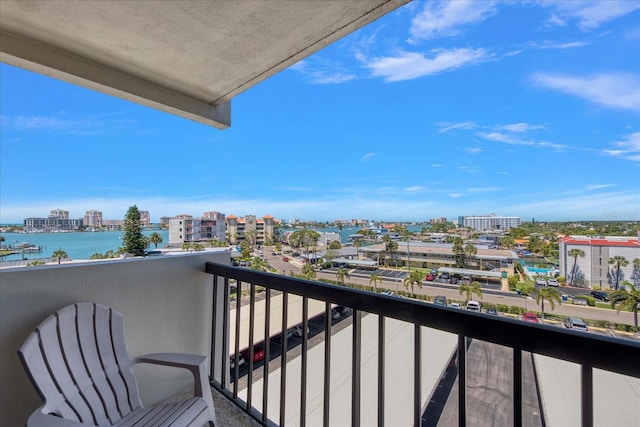 balcony with a water view