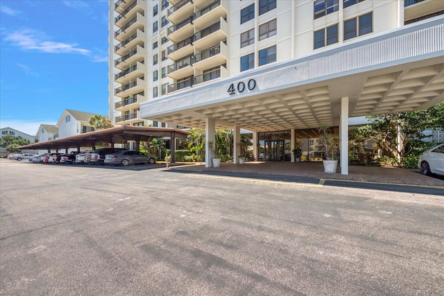 view of car parking with a carport