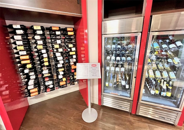 wine room featuring beverage cooler