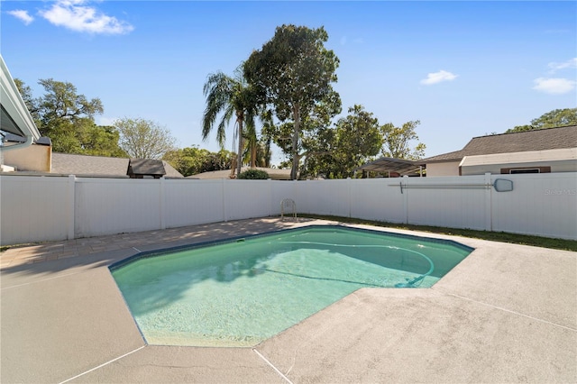 view of swimming pool with a patio