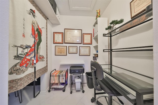 office space featuring light tile patterned floors