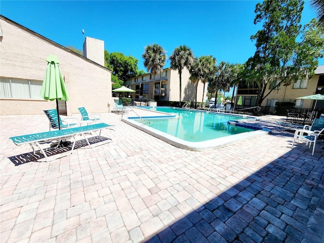 view of pool with a patio