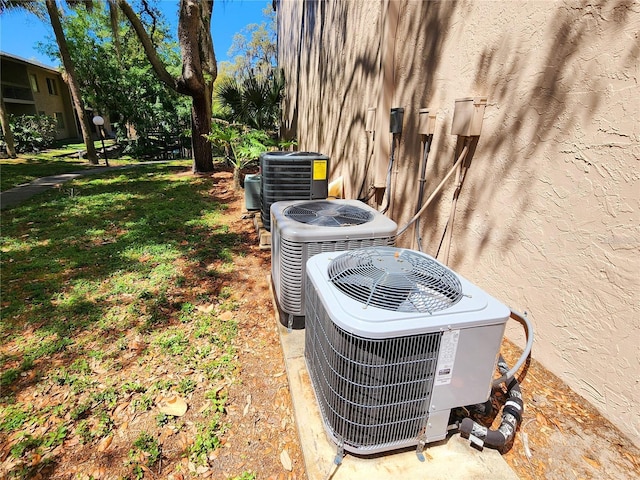 exterior details with central air condition unit