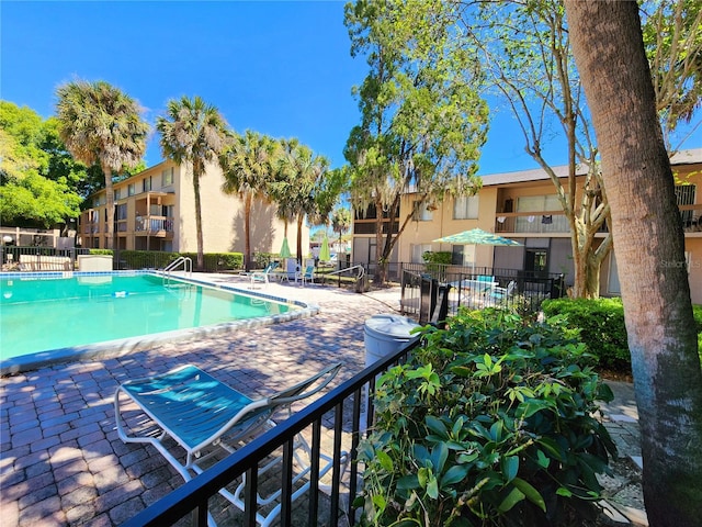 view of pool with a patio area