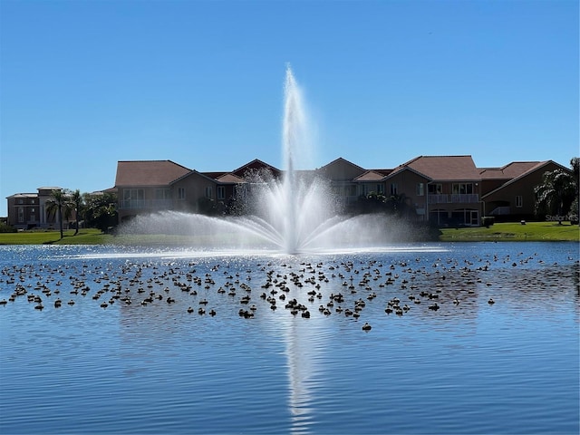 view of water feature with a view of the beach