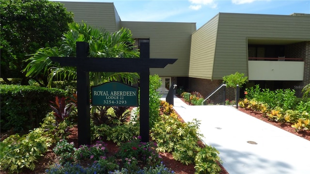 view of community sign