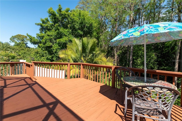 view of wooden deck