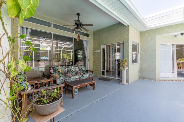 view of patio with ceiling fan