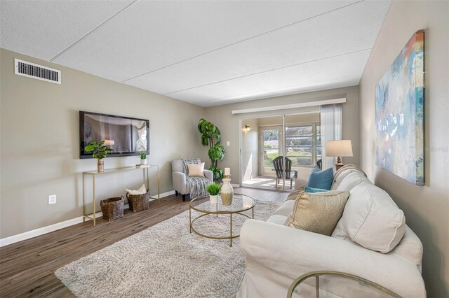 living room featuring hardwood / wood-style flooring