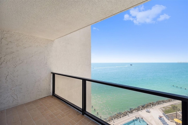 balcony with a water view